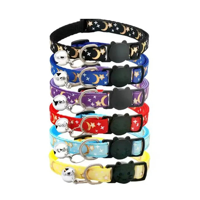 Pet Collar With Bell Cartoon Footprint