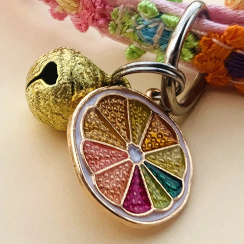 Pet Collar With Bell Cartoon Footprint