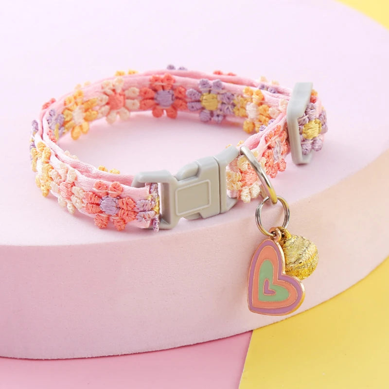 Pet Collar With Bell Cartoon Footprint