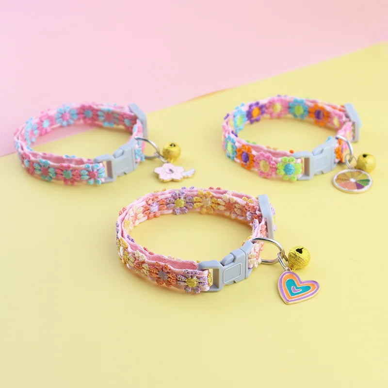 Pet Collar With Bell Cartoon Footprint
