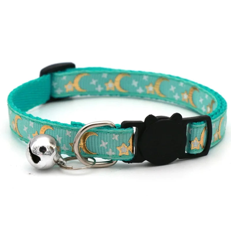 Pet Collar With Bell Cartoon Footprint