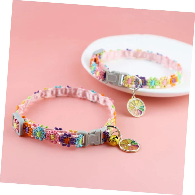 Pet Collar With Bell Cartoon Footprint