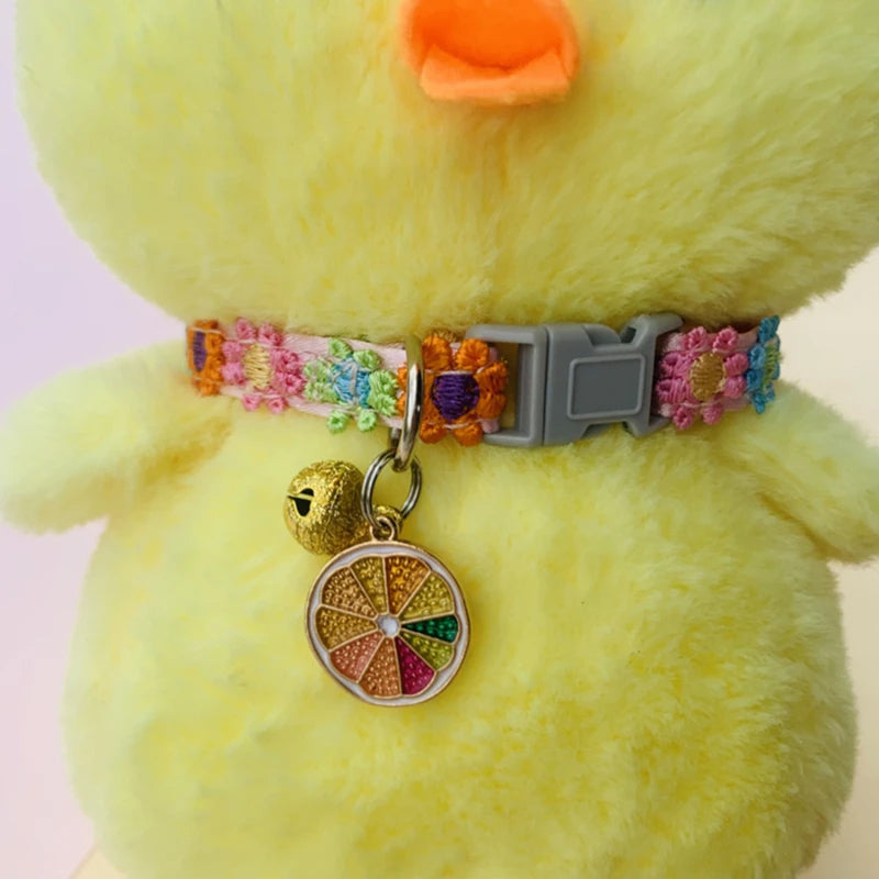 Pet Collar With Bell Cartoon Footprint