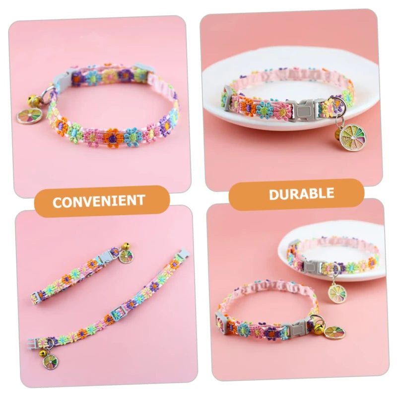 Pet Collar With Bell Cartoon Footprint