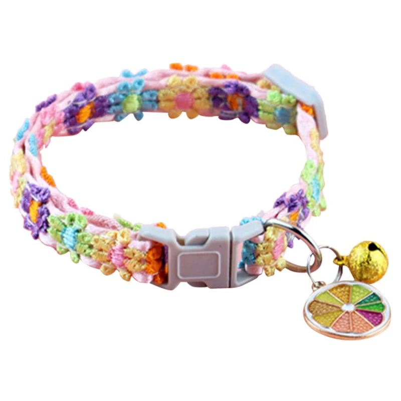 Pet Collar With Bell Cartoon Footprint